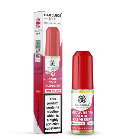 Bar Juice - Strawberry Sour Raspberry - Nic Salt - 10ml 
