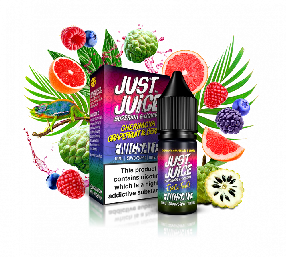 Just Juice Exotic Fruits Cherimoya, Grapefruit & Berries Nic Salt 10ml 