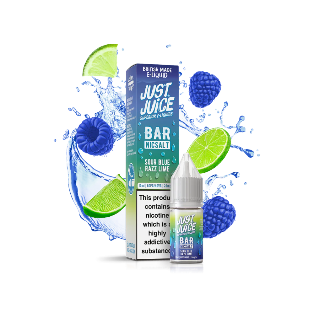 Just Juice Bar Juice - Sour Blue Razz Lime - Nic Salt - 10ml 