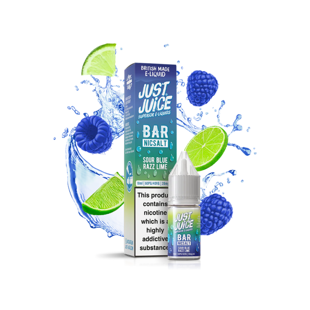 Just Juice Bar Juice - Sour Blue Razz Lime - Nic Salt - 10ml 