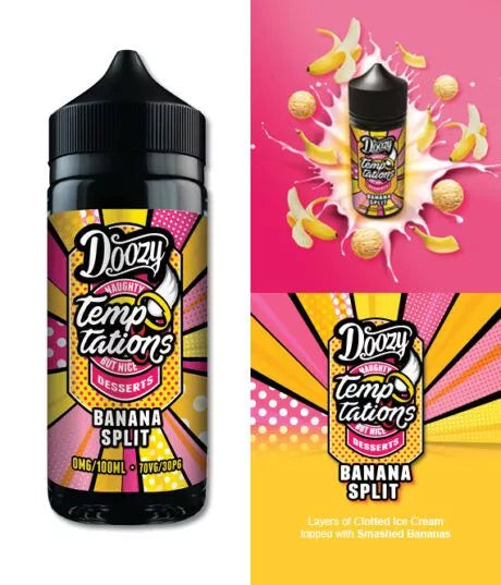 Doozy - Temptations - Banana Split - 100ml - My Vape Store UK