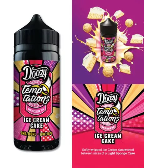 Doozy - Temptations - Ice Cream Cake - 100ml - My Vape Store UK