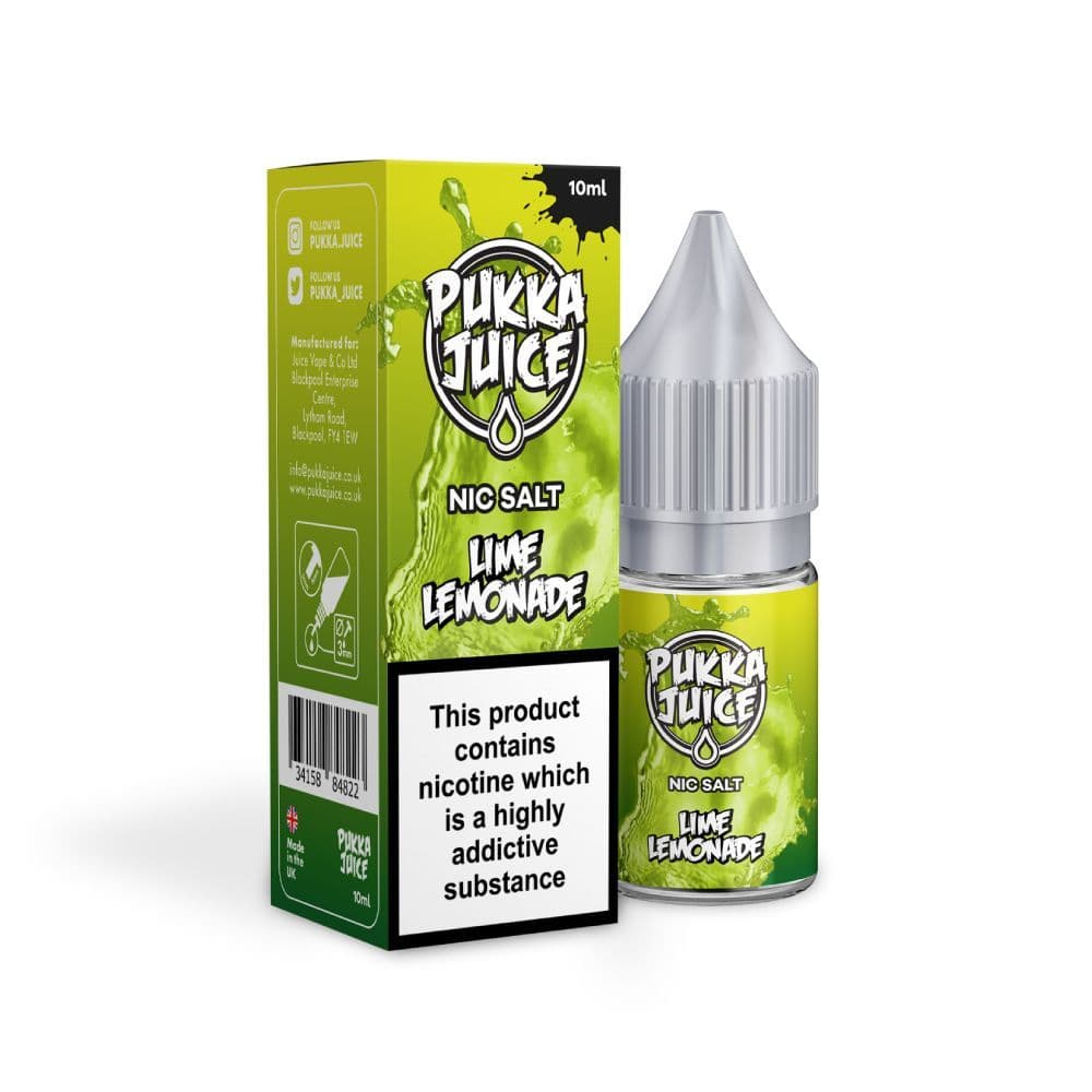 Pukka Juice Salt  Lime Lemonade - My Vape Store UK